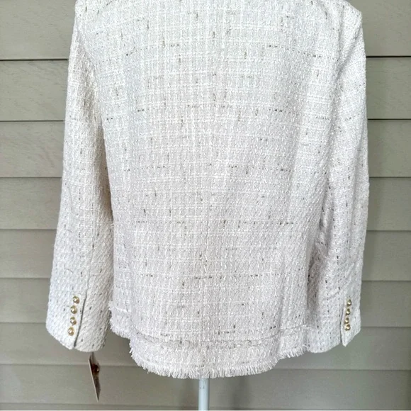 Nanette Lepore Elegant White Tweed Jacket size XL - Picture 5 of 9